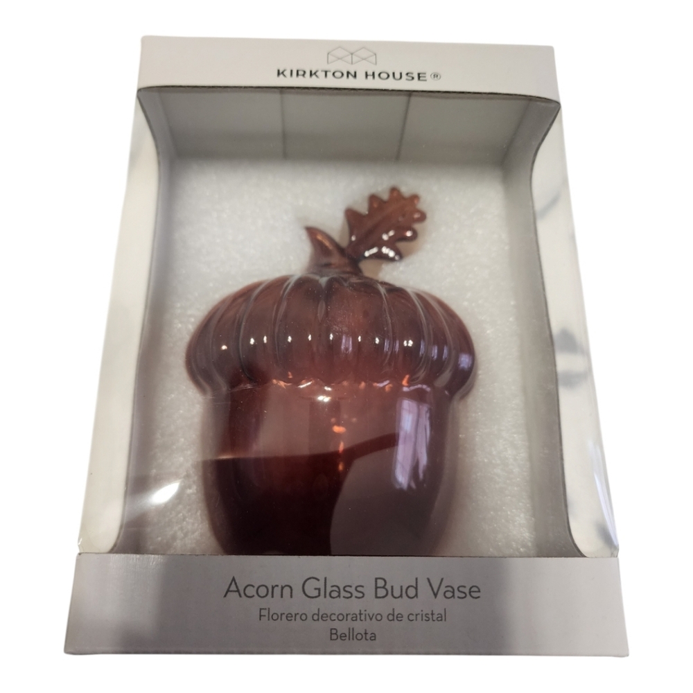 Kirkton House Acorn Glass Bud Vase New In Box